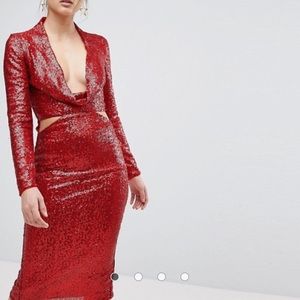 Red sequined dress never used